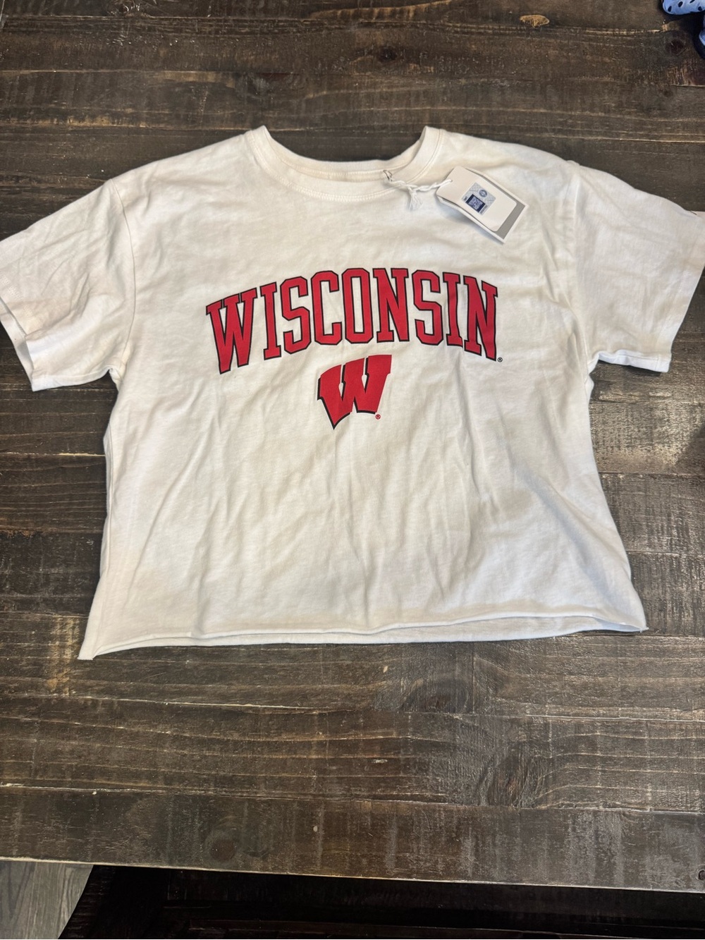 NWT Wisconsin Badgers Cropped Graphic Tee Small